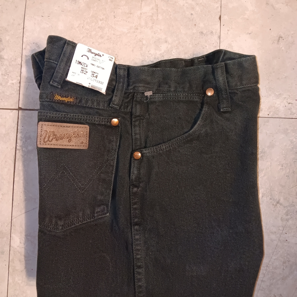 NOS Wrangler Men's DARK GREEN  COWBOY CUT Jeans 32X34